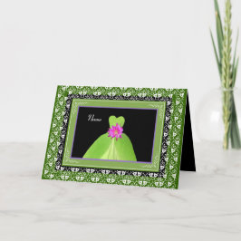 名前 – ブライドメイド招待状LIME GREEN GOWN 招待状