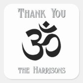 名前.ブラックオムシンボル3-in Thank You Sticker スクエアシール (正面)