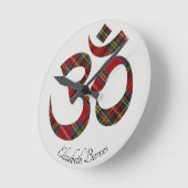 名前、プレイドタータンチェックオブジェクトモデル記号8-in ラウンド壁時計 (傾斜)