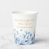 名前、ベビーシャワー、追加文字、縁どフローラ8oz 紙コップ (裏面)