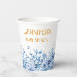 名前、ベビーシャワー、追加文字、縁どフローラ8oz 紙コップ