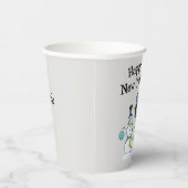 名前、ミッドセンチュリー雪だるまハッピーニューイヤー、8oz 紙コップ (右)