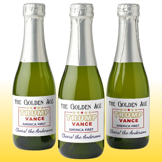 名前、ミニボトル大統領トランプ、黄金時代 スパークリングワインラベル