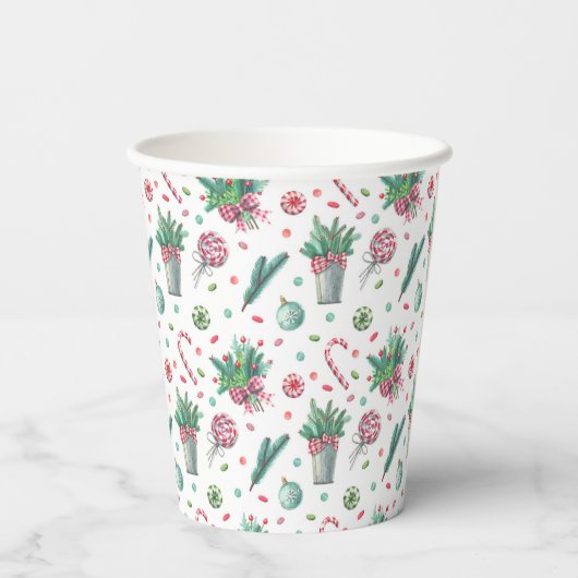 名前、メリークリスマスシダオーナメントキャンディ8oz 紙コップ (裏面)