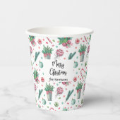 名前、メリークリスマスシダオーナメントキャンディ8oz 紙コップ (正面)
