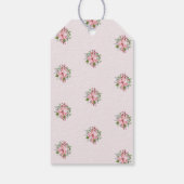 名前，メリークリスマスピンクポインセチア花10 ギフトタグ (裏面)