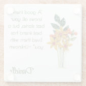 名前、モダン紙クイル花、友情 ガラスコースター (裏面)