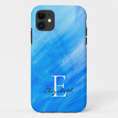 名前(モノグラムブルー) Case-Mate iPhoneケース (裏面)