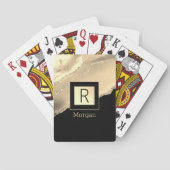 名前&モノグラム、ブラック&金ゴールドボックス、金ゴールドアガテ トランプ (裏面)