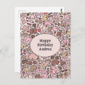 名前 ユーモア ニュートラル 乳房 パターン ポストカード (正面/裏面)