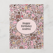 名前 ユーモア ニュートラル 乳房 パターン ポストカード (正面)