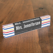 名前 + リンクインスパイアアイスホッケー競技場は縞で飾ります デスクネームプレート (側面)