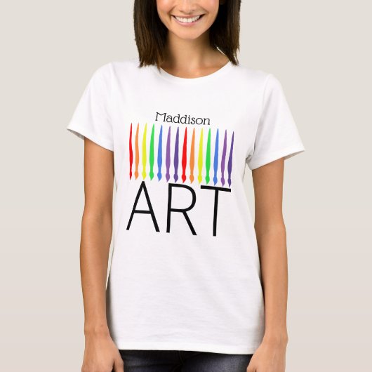 名前、レインボー絵を描ブ、ART Tシャツ (正面)