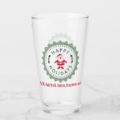 名前、レトロスターバストハッピーホリデー、16oz。パイント タンブラーグラス (裏面)