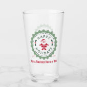 名前、レトロスターバストハッピーホリデー、16oz。パイント タンブラーグラス (正面)