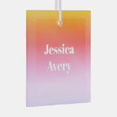 名前 |レトロモダンスタイルの文字カラフル グラデーション ガラスオーナメント (正面右)