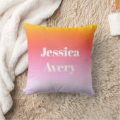 名前 |レトロモダンスタイルの文字カラフル グラデーション クッション (ブランケット)
