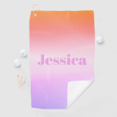 名前 |レトロモダンスタイルの文字カラフル グラデーション ゴルフタオル (インサイチュ)