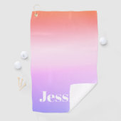 名前 |レトロモダンスタイルの文字カラフル グラデーション ゴルフタオル (インサイチュ)