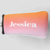 名前 |レトロモダンスタイルの文字カラフル グラデーション ゴルフヘッドカバー (正面)