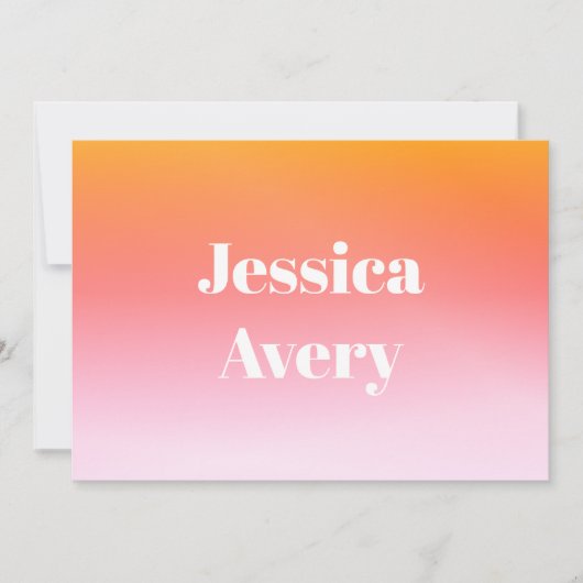 名前 |レトロモダンスタイルの文字カラフル グラデーション サンキューカード (正面)