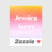 名前 |レトロモダンスタイルの文字カラフル グラデーション シール (シート)