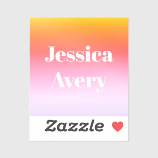 名前 |レトロモダンスタイルの文字カラフル グラデーション シール (シート)