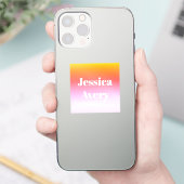 名前 |レトロモダンスタイルの文字カラフル グラデーション シール (スマートフォン)