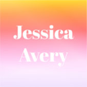 名前 |レトロモダンスタイルの文字カラフル グラデーション シール (正面)