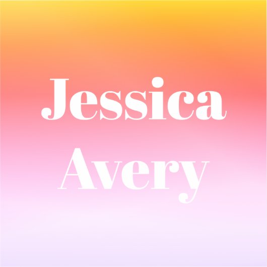 名前 |レトロモダンスタイルの文字カラフル グラデーション シール (正面)