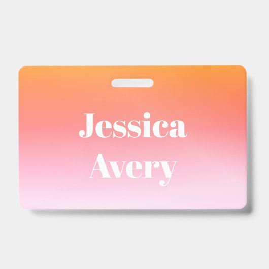 名前 |レトロモダンスタイルの文字カラフル グラデーション バッジ (Front)