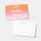 名前 |レトロモダンスタイルの文字カラフル グラデーション バッジ (Front & Back)