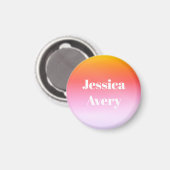 名前 |レトロモダンスタイルの文字カラフル グラデーション マグネット (正面/裏面)