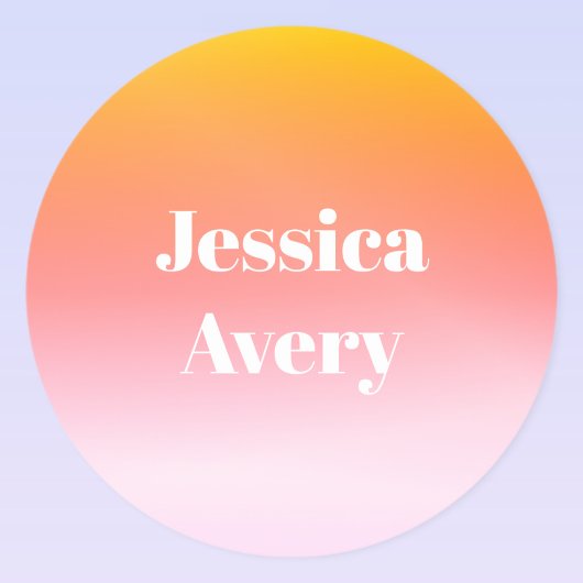 名前 |レトロモダンスタイルの文字カラフル グラデーション ラウンドシール