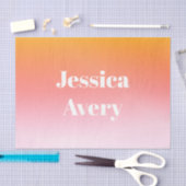 名前 |レトロモダンスタイルの文字カラフル グラデーション 薄葉紙 (クラフト)