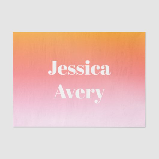 名前 |レトロモダンスタイルの文字カラフル グラデーション 薄葉紙 (正面)