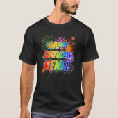 名前"レニー"、楽しい"お誕生日おめでとう" Tシャツ (正面)