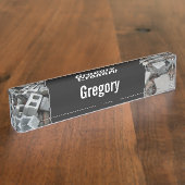 名前+レンガとブロック解体瓦礫 デスクネームプレート (側面)