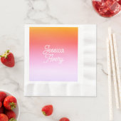 名前 |ヴィンテージスタイル文字カラフル グラデーション 縁ありランチョンナプキン (インサイチュ)