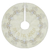 名前:『世界への喜び』クリスマス·エンジェル·クリーム ブラッシュドポリエステルツリースカート (正面)