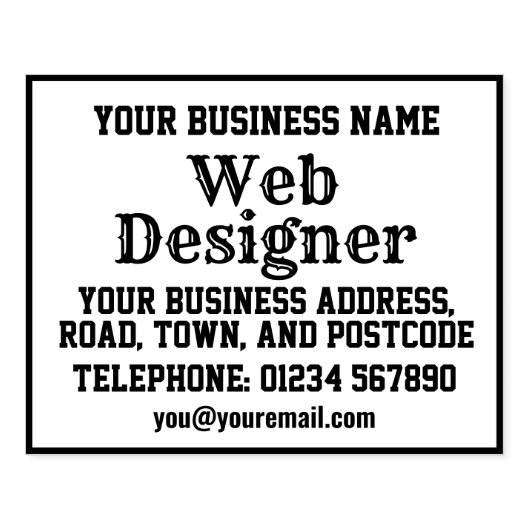 名前、住所などが入ったWebデザイナー ラバースタンプ (インプリント)