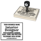 名前、住所などが記載されたインテリアデザイナー ラバースタンプ (押印)