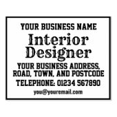 名前、住所などが記載されたインテリアデザイナー ラバースタンプ (インプリント)