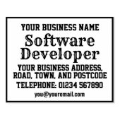 名前、住所などが記載されたソフトウェア開発者 ラバースタンプ (インプリント)
