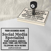 名前、住所などが記載されたソーシャルメディアスペシャリスト ラバースタンプ