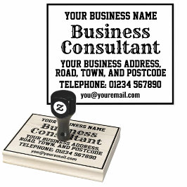 名前、住所などが記載されたビジネスコンサルタント ラバースタンプ