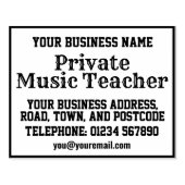 名前、住所などが記載されたプライベート音楽教師 ラバースタンプ (インプリント)