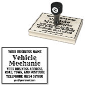 名前、住所などが記載された自動車整備士 ラバースタンプ (押印)