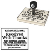 名前、住所などとともに感謝の意を込めて受領しました ラバースタンプ (押印)