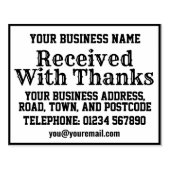 名前、住所などとともに感謝の意を込めて受領しました ラバースタンプ (インプリント)